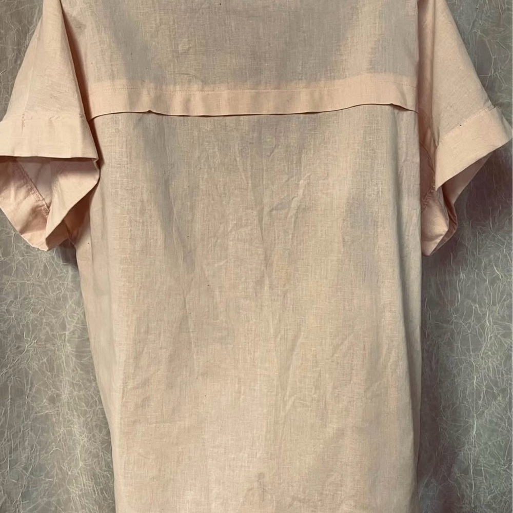 Peach color Boxy Blouse with short Sleeves - Picture 7 of 10